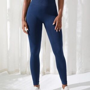 Blue High-Waisted Full-Length Leggings